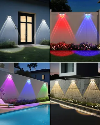 SONPEN Solarlampen Tuin Staal RGB Warmwit IP65 4 Stuks — miniatuur 6