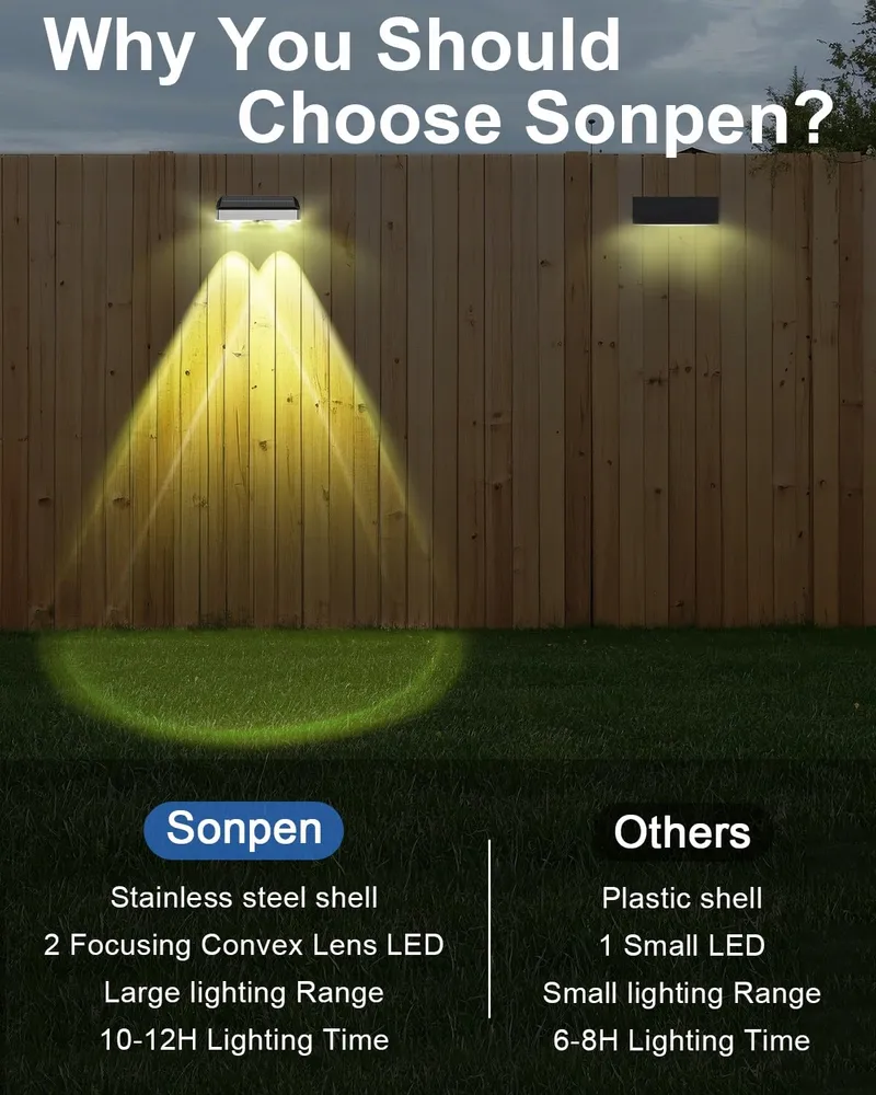 SONPEN Solarlampen Tuin Staal RGB Warmwit IP65 4 Stuks — foto 2