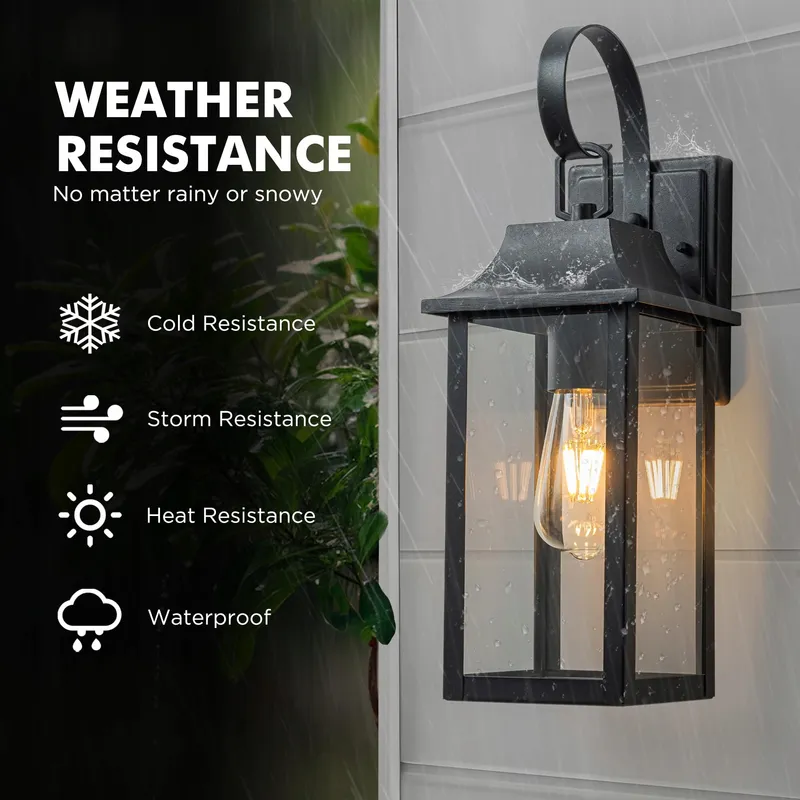 FTL Vintage Buitenwandlamp Zwart Waterdicht Tuin E27 IP44 — foto 5