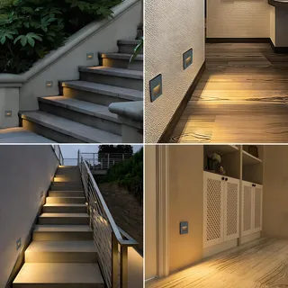 AROTELICHT LED Traplampen Wand Warm Wit Vierkant IP65 4x3W — miniatuur 3