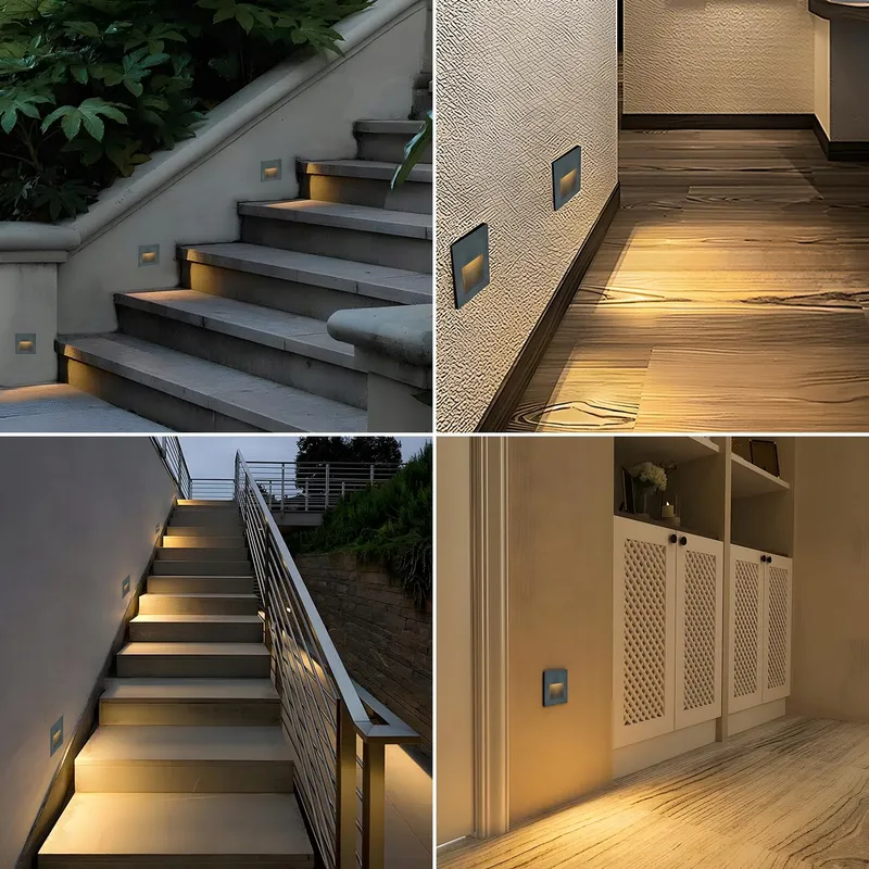 AROTELICHT LED Traplampen Wand Warm Wit Vierkant IP65 4x3W — foto 3