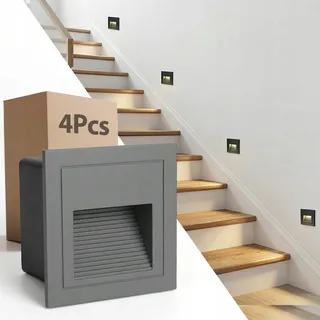 AROTELICHT LED Traplampen Wand Warm Wit Vierkant IP65 4x3W — miniatuur 1
