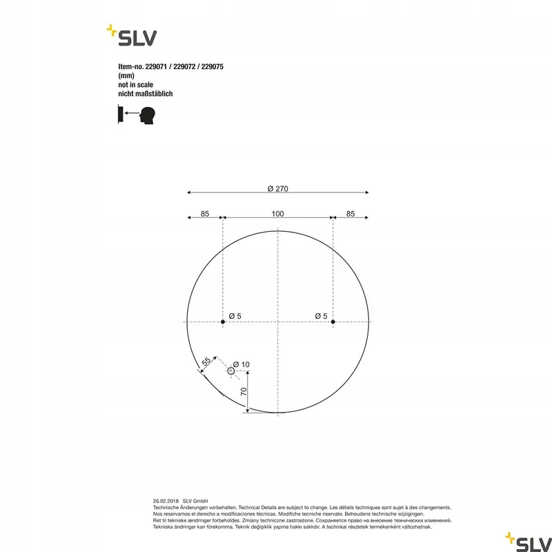 SLV BULAN LED Buitenwandlamp Voor Ingang IP44 E14 Max 60W — foto 6
