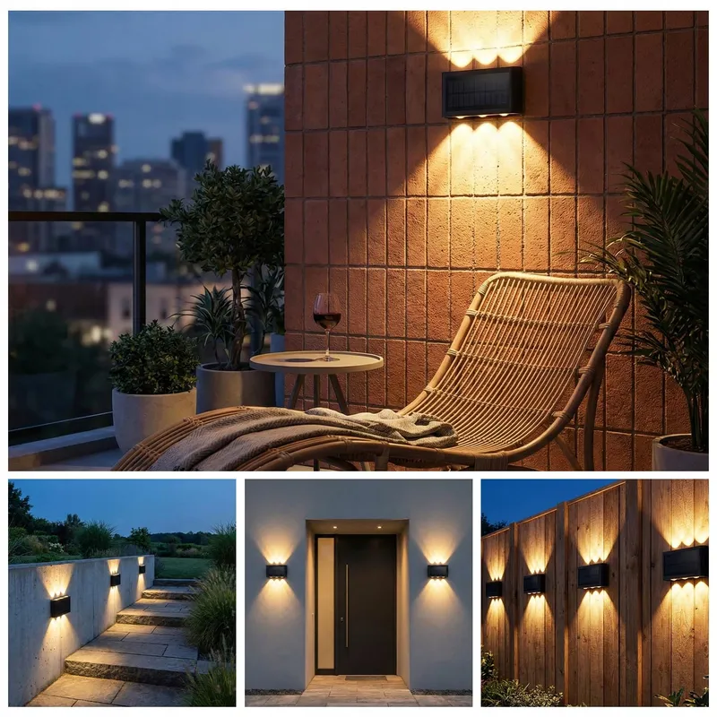 YRGEPOWK Solar LED Wandlamp Waterdicht Warmwit Tuin IP65 — foto 7