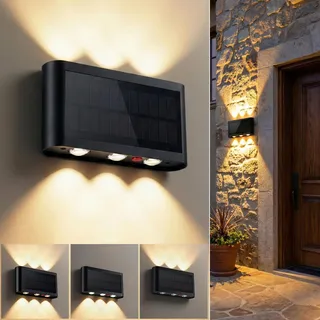 YRGEPOWK Solar LED Wandlamp Waterdicht Warmwit Tuin IP65 — miniatuur 1