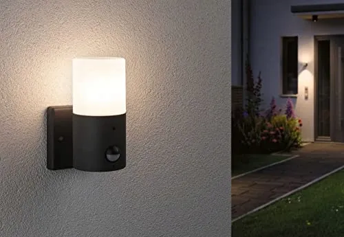 PAULMANN Buitenwandlamp Bewegingsmelder E27 Grijs Mat IP44 15W — foto 3