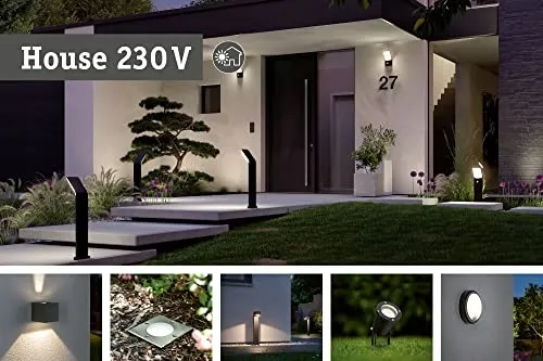 PAULMANN Buitenwandlamp Bewegingsmelder E27 Grijs Mat IP44 15W — foto 6