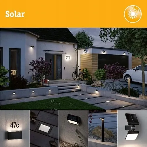 PAULMANN LED Solar Huisnummerlamp Zwart Vierkant IP44 — foto 8