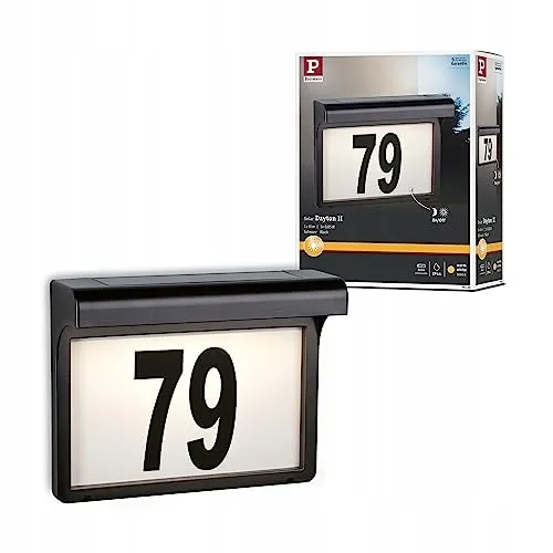PAULMANN LED Solar Huisnummerlamp Zwart Vierkant IP44 — foto 1