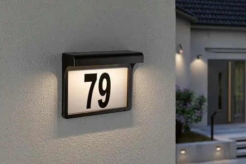 PAULMANN LED Solar Huisnummerlamp Zwart Vierkant IP44 — foto 5
