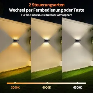 INTELAMP Solar Buitenwandlamp Timer Tuin Terras 2000mAh IP65 — miniatuur 2