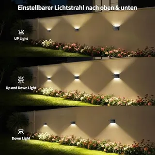 INTELAMP Solar Buitenwandlamp Timer Tuin Terras 2000mAh IP65 — miniatuur 6