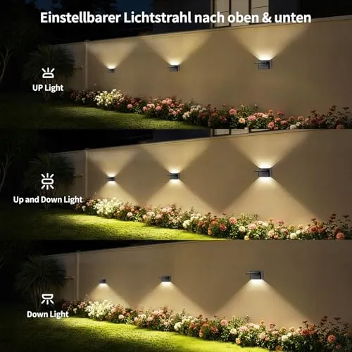INTELAMP Solar Buitenwandlamp Timer Tuin Terras 2000mAh IP65 — foto 6