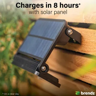 BRENDZ Solarlampen Buiten Bewegingssensor Waterdicht 1000lm IP54 — miniatuur 2