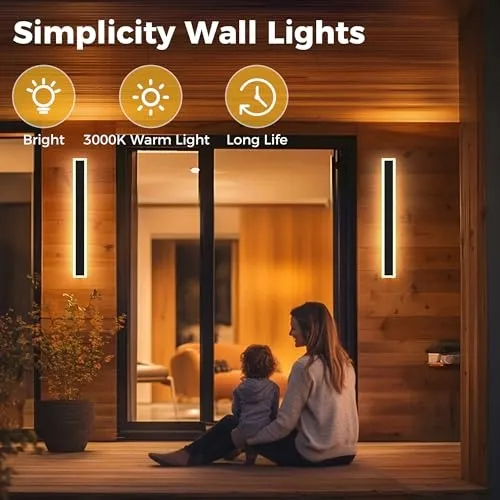 LOHAS-LED Lange Buitenwandlampen Warm Wit Zwart 100cm IP65 — foto 2