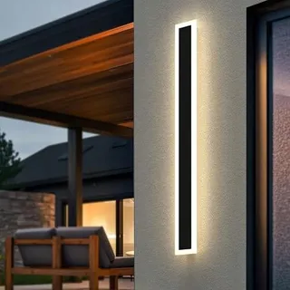 LOHAS-LED Lange Buitenwandlampen Warm Wit Zwart 100cm IP65 — miniatuur 1