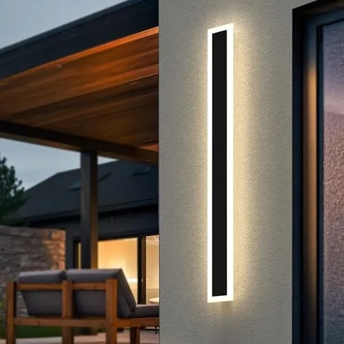 LOHAS-LED Lange Buitenwandlampen Warm Wit Zwart 100cm IP65 — foto 1