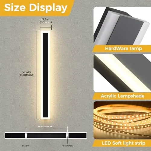 LOHAS-LED Lange Buitenwandlampen Warm Wit Zwart 100cm IP65 — foto 4