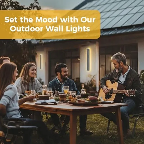 LOHAS-LED Lange Buitenwandlampen Warm Wit Zwart 100cm IP65 — foto 6
