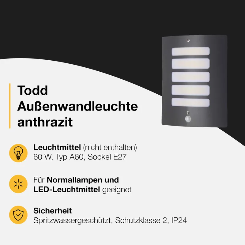 BRILLIANT Todd 47698 Wandlamp Antraciet Modern 63 LED Binnen — foto 2