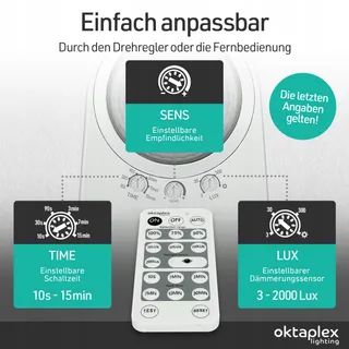 OKTAPLEX LED Schijnwerper Bewegingssensor Warmwit 26W 3000lm — miniatuur 5