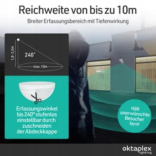 OKTAPLEX LED Schijnwerper Bewegingssensor Warmwit 26W 3000lm — miniatuur 3