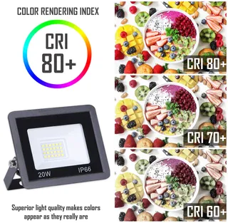 CLAR LED Schijnwerper Buiten Tuin Garage Neutraalwit 20W — miniatuur 5