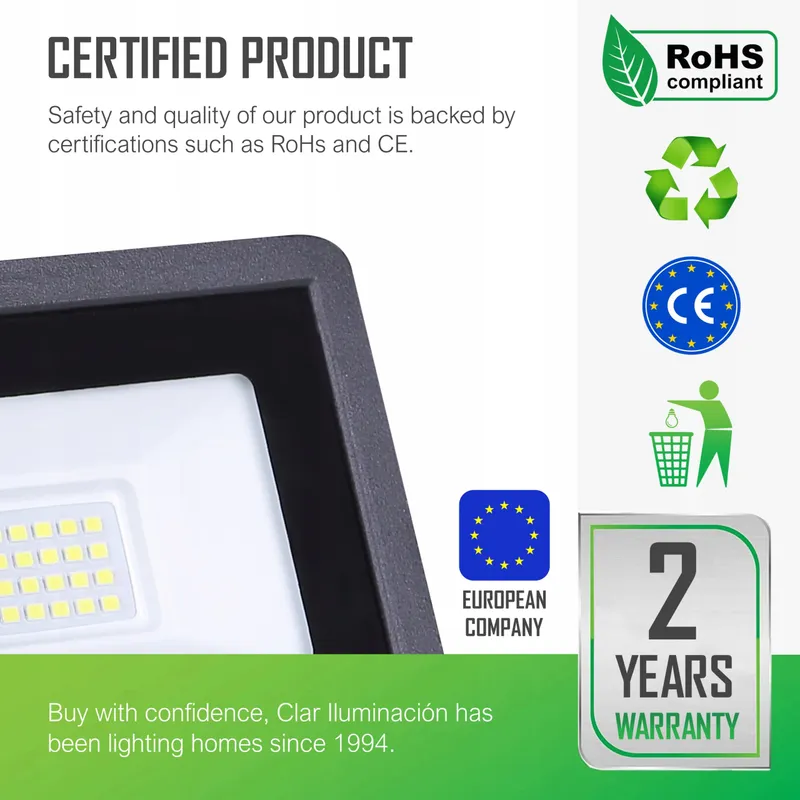CLAR LED Schijnwerper Buiten Tuin Garage Neutraalwit 20W — foto 3