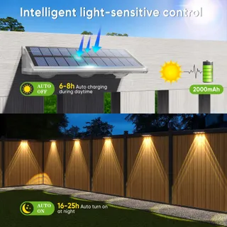 YILAIE Solar LED Buitenlampen Waterdicht Tuin Balkon Terras 8 Stuks — miniatuur 3