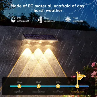 YILAIE Solar LED Buitenlampen Waterdicht Tuin Balkon Terras 8 Stuks — miniatuur 2