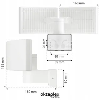 OKTAPLEX Cali Dos LED Buitenwandlamp Draaibaar Wit 40W IP65 — miniatuur 6
