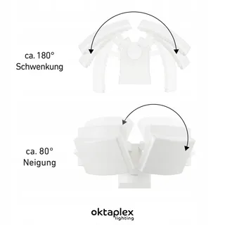 OKTAPLEX Cali Dos LED Buitenwandlamp Draaibaar Wit 40W IP65 — miniatuur 5