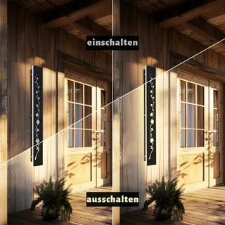 AOLED LED Buitenwandlamp Waterdicht Zwart Warm Wit 80cm — miniatuur 4