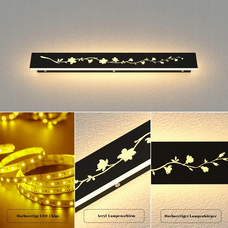 AOLED LED Buitenwandlamp Waterdicht Zwart Warm Wit 80cm — foto 5