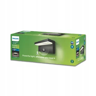 PHILIPS Bustan Wandlamp met Bewegingssensor Antraciet IP44 9W 2700K — miniatuur 1