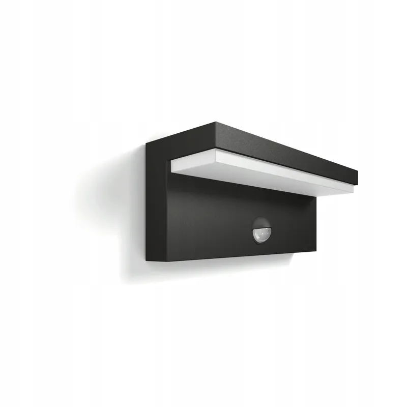 PHILIPS Bustan Wandlamp met Bewegingssensor Antraciet IP44 9W 2700K — foto 3