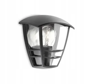 PHILIPS Creek Buitenwandlamp Zwart Waterdicht Tuin E27 IP44 — miniatuur 1