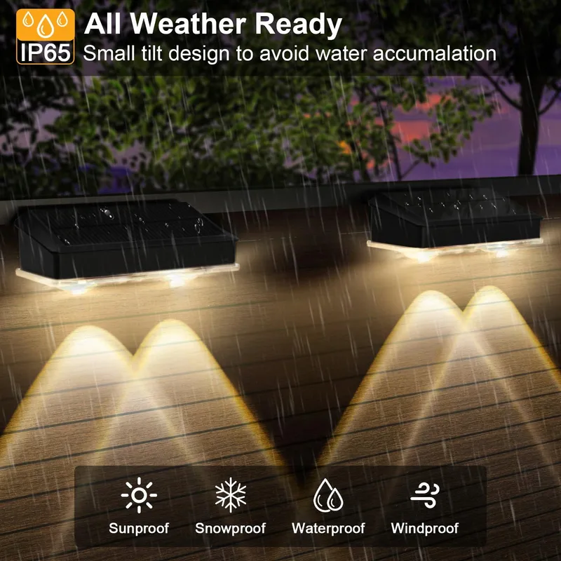 YIFMOO Solar LED Lampen Tuin Terras Trap RGB 4 Standen 4 Stuks — foto 5