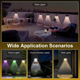 YIFMOO Solar LED Lampen Tuin Terras Trap RGB 4 Standen 4 Stuks — miniatuur 7