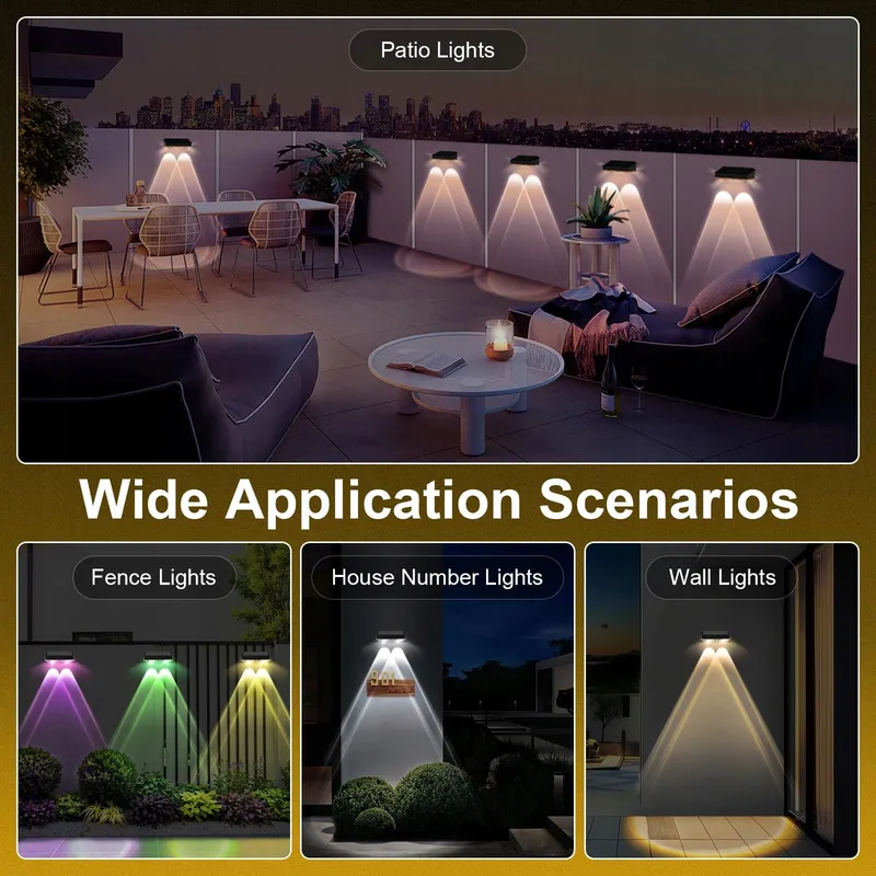 YIFMOO Solar LED Lampen Tuin Terras Trap RGB 4 Standen 4 Stuks — foto 7