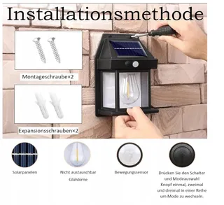HQYNSS Solarlamp Bewegingssensor Waterdicht IP65 1200mAh — miniatuur 6