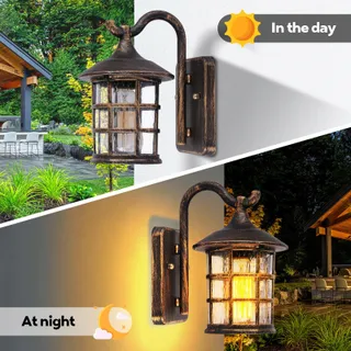 SUZNIU Vintage Buitenwandlamp Waterdicht E27 Glas Terras — miniatuur 5
