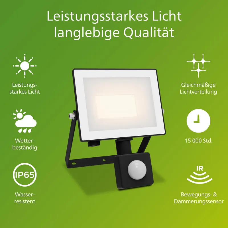 PHILIPS Lois LED Schijnwerper Bewegingssensor Zwart 20W 3000K — foto 2
