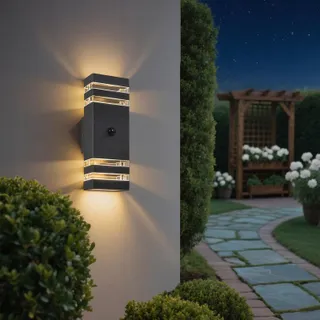 JNR Buitenlamp Bewegingssensor Balkon Tuin Wit IP54 GU10 2x5W — miniatuur 6