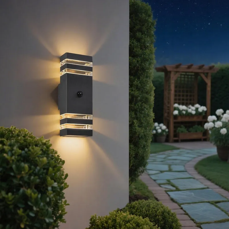 JNR Buitenlamp Bewegingssensor Balkon Tuin Wit IP54 GU10 2x5W — foto 6
