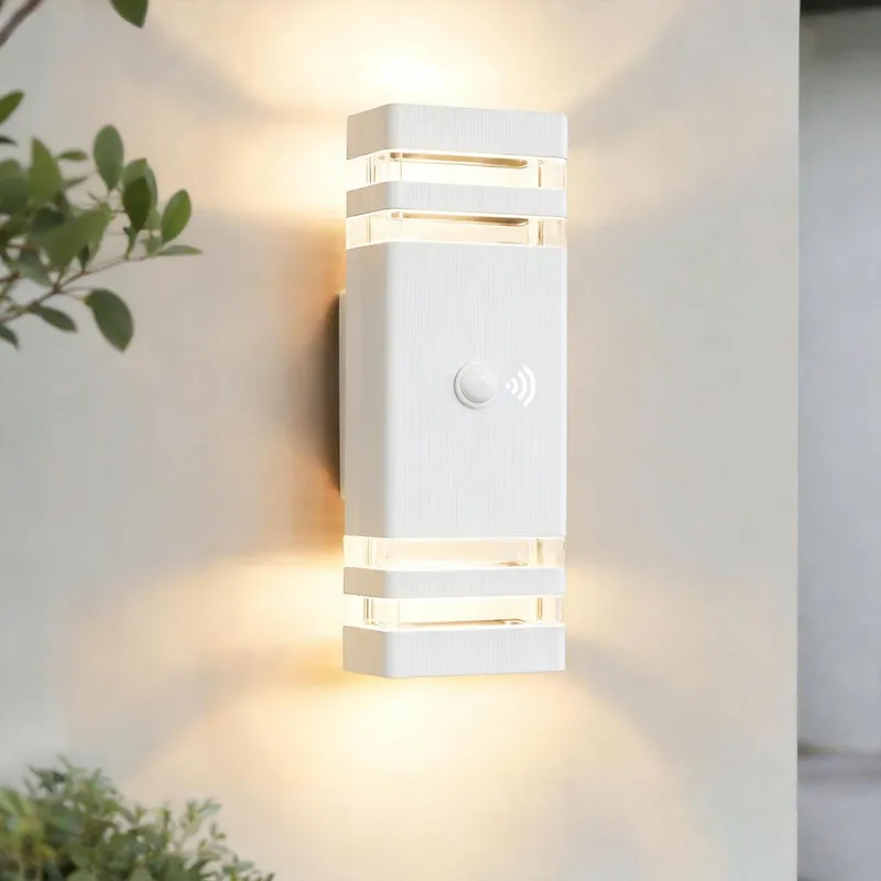 JNR Buitenlamp Bewegingssensor Balkon Tuin Wit IP54 GU10 2x5W — foto 1