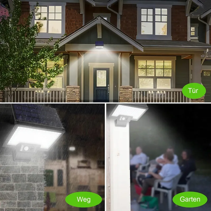 JESLED Solarlampen Bewegingssensor Draaibaar Tuin IP65 108LED 2 Stuks — foto 6