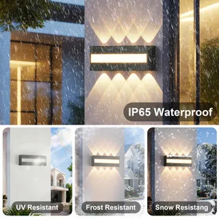 SUZNIU LED Buitenwandlamp Waterdicht Warm Wit IP65 3000K — miniatuur 2
