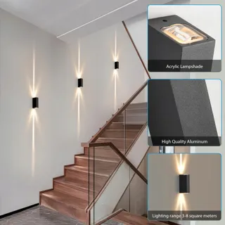 WYQ LED Buitenwandlamp Modern Aluminium Warm 2 Stuks 6W IP65 — miniatuur 5