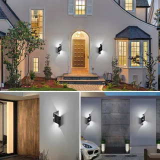 KUKAK LED Wandlamp Bewegingssensor Buiten Zwart Koud Wit 10W IP65 — miniatuur 2